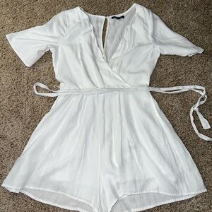 Trixxi White Wrap Romper